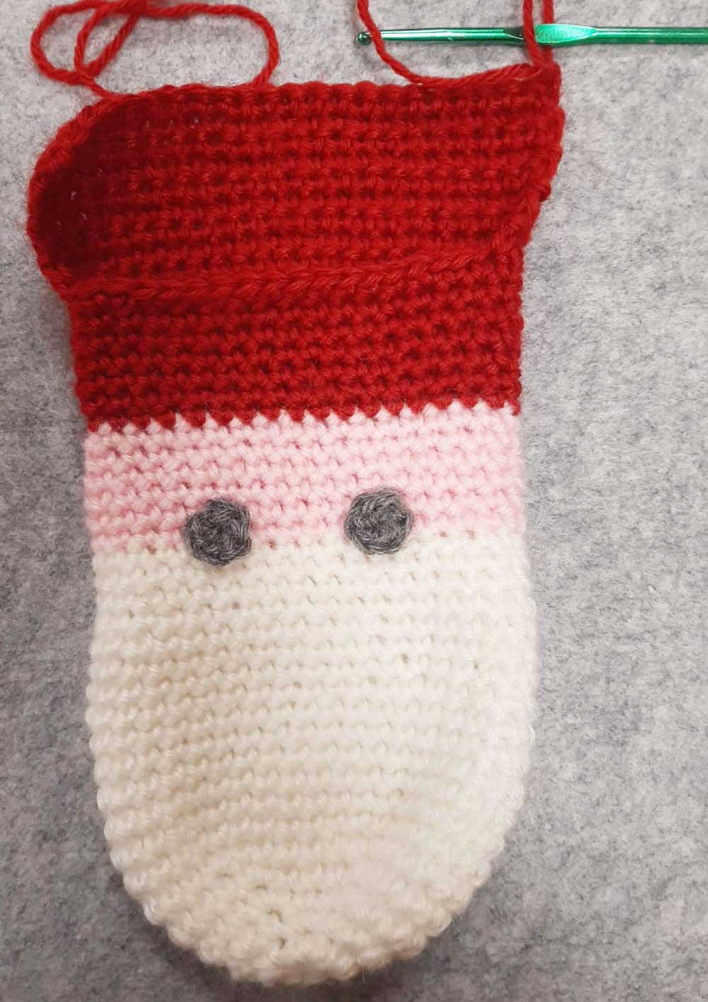 slipper after back-and-forth rows