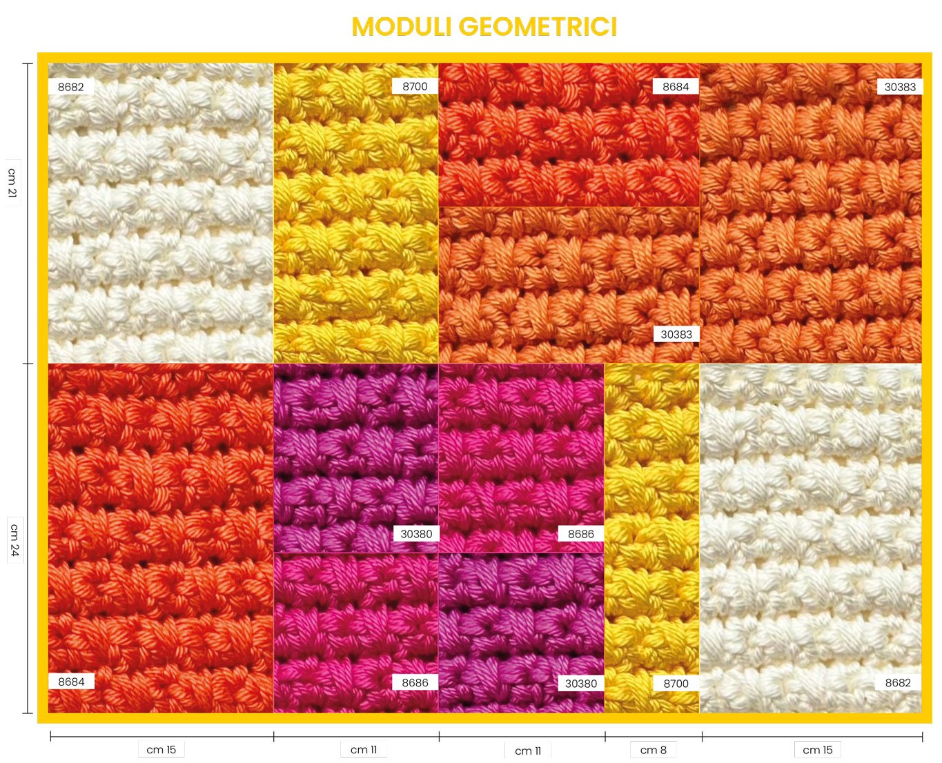 composizione geometrica tappeto uncinetto
