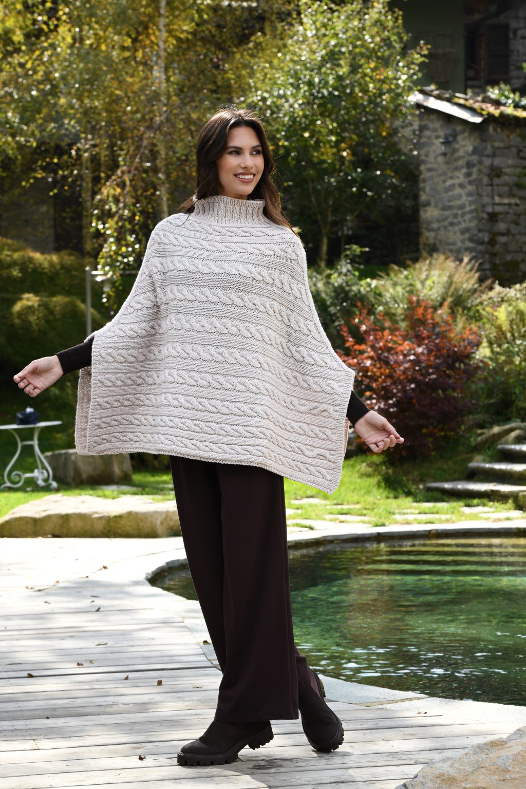 PONCHO A TRECCE NUOVO IRLANDA